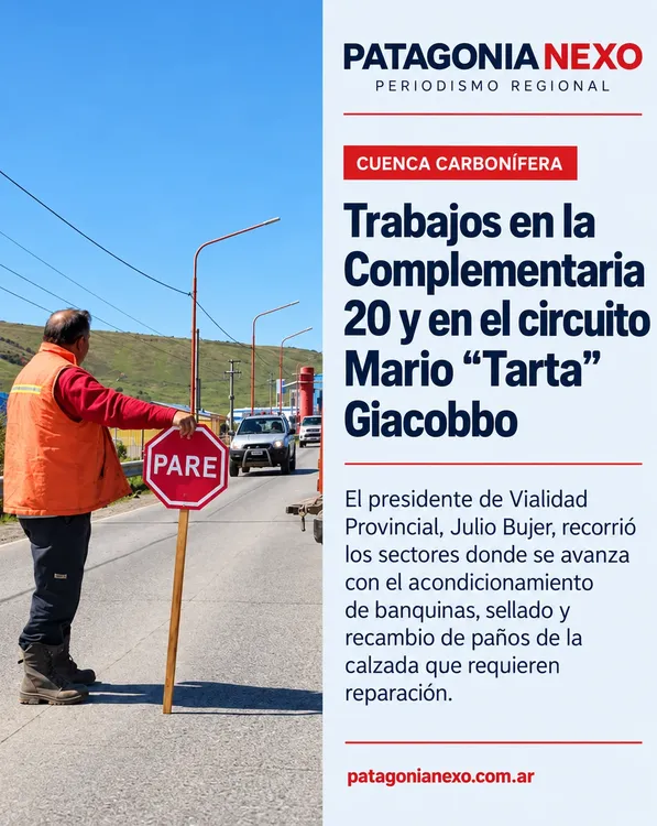 Trabajos viales en la ruta patagónica